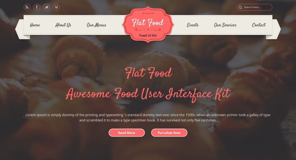Flat-food-UI-kit