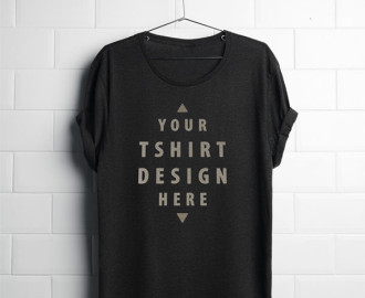 Hanging-T-Shirt-Mockup