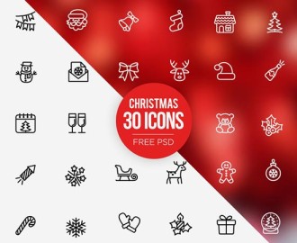 30-Free-Christmas-line-icons